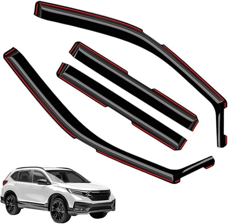 LONGKEES in-Channel Window Visors Rain Guards FIT Honda CR-V (CRV) 2023-2025 (2023-2025) – 4-Piece in-Channel Dark-Smoke Polycarbonate Vent Deflectors - Image 1